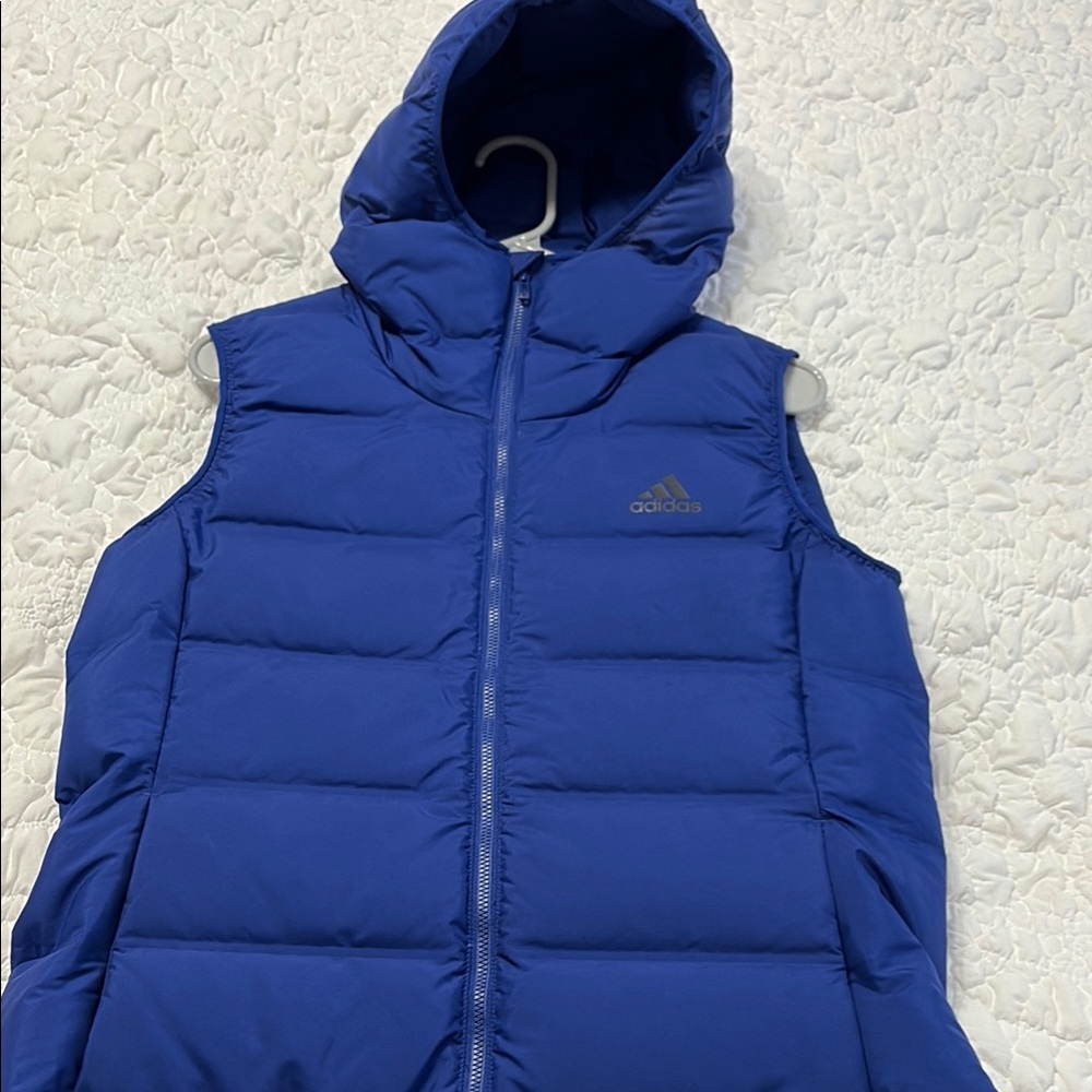 Adidas Blue Quilted Vest with Hood